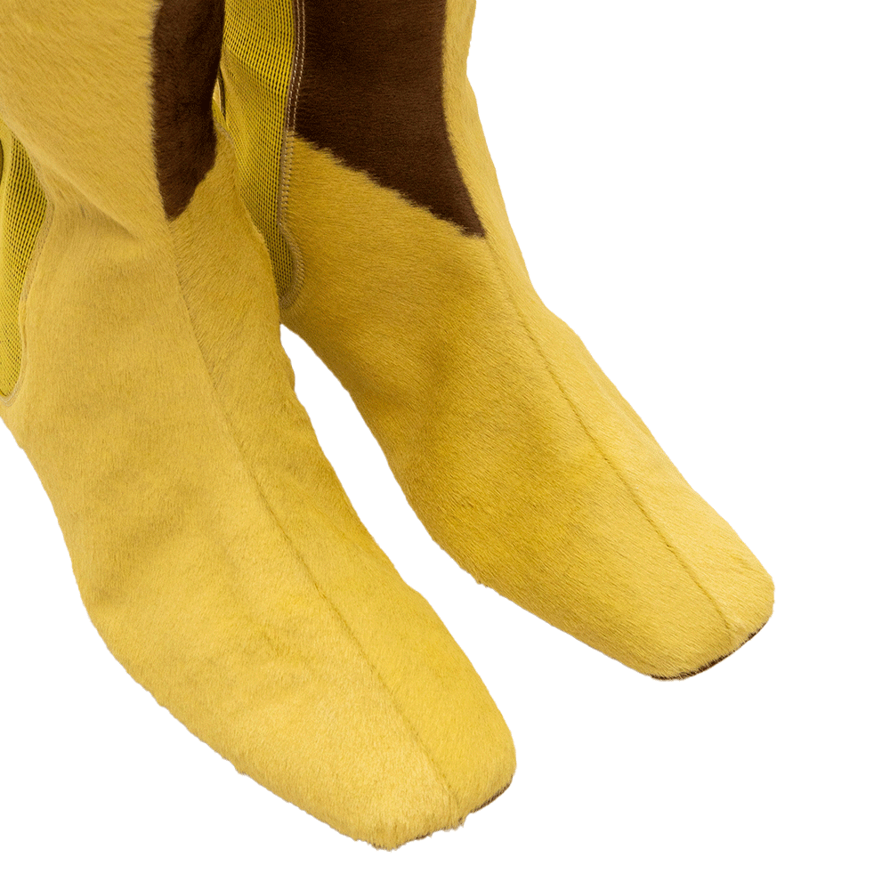 Fendi Cowprint Yellow Boots