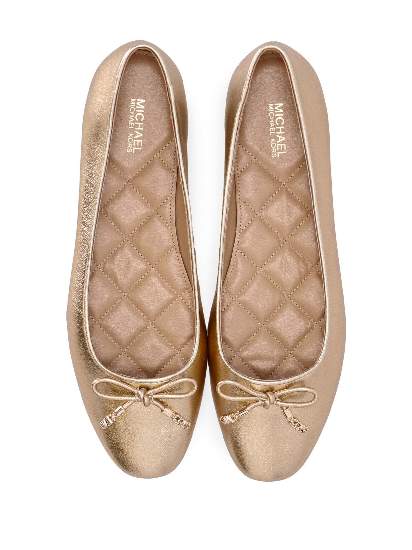 MICHAEL KORS Nori Gold Ballet Flat Shoe