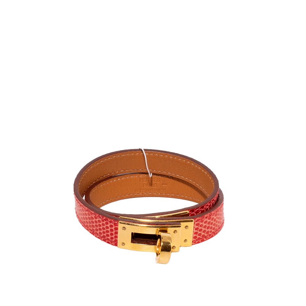 Pink Hermes Snakeskin Bracelet