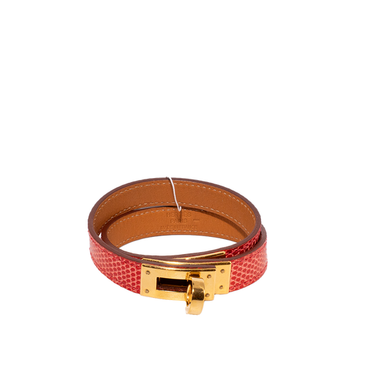 Pink Hermes Snakeskin Bracelet