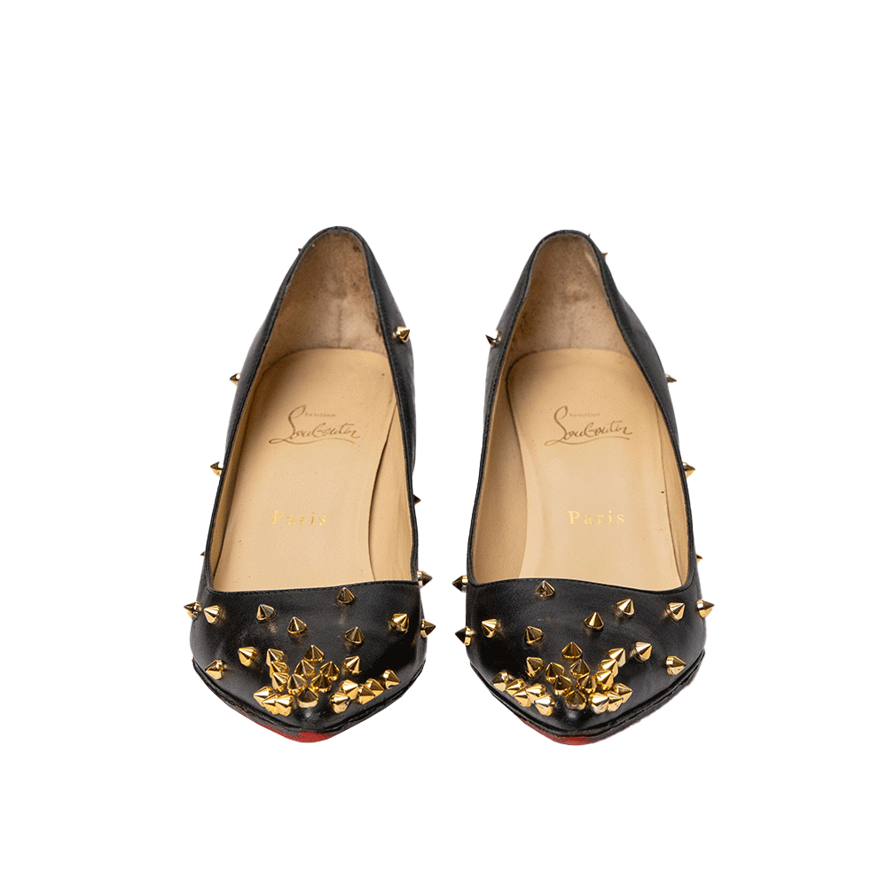 Christian Louboutin Gold Spiked Black Heels