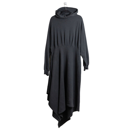 Balenciaga Asymmetric Cotton Hoodie Dress