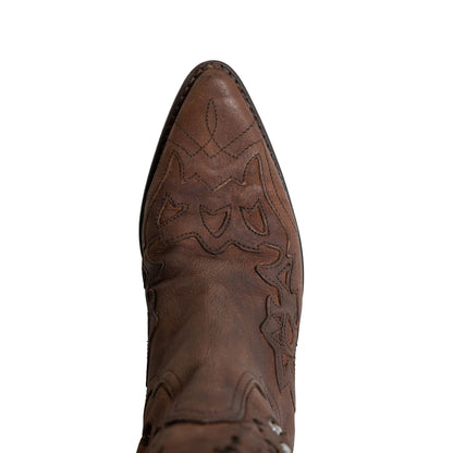 Brown Cutout Detail Boots