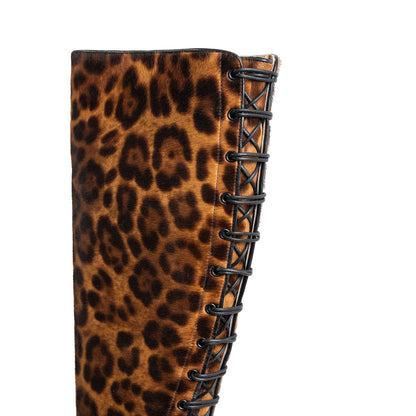 Jerome C. Rousseau Leopard Heel Boots
