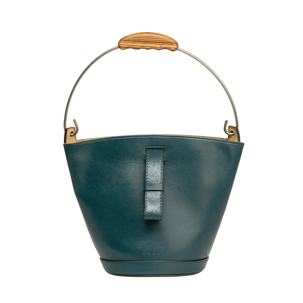 Marni Forest Green Bucket Bag
