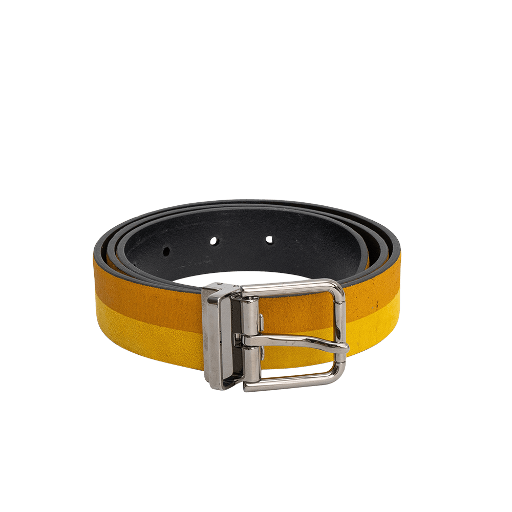 Dolce and Gabbana Orange/Yellow Striped Belt