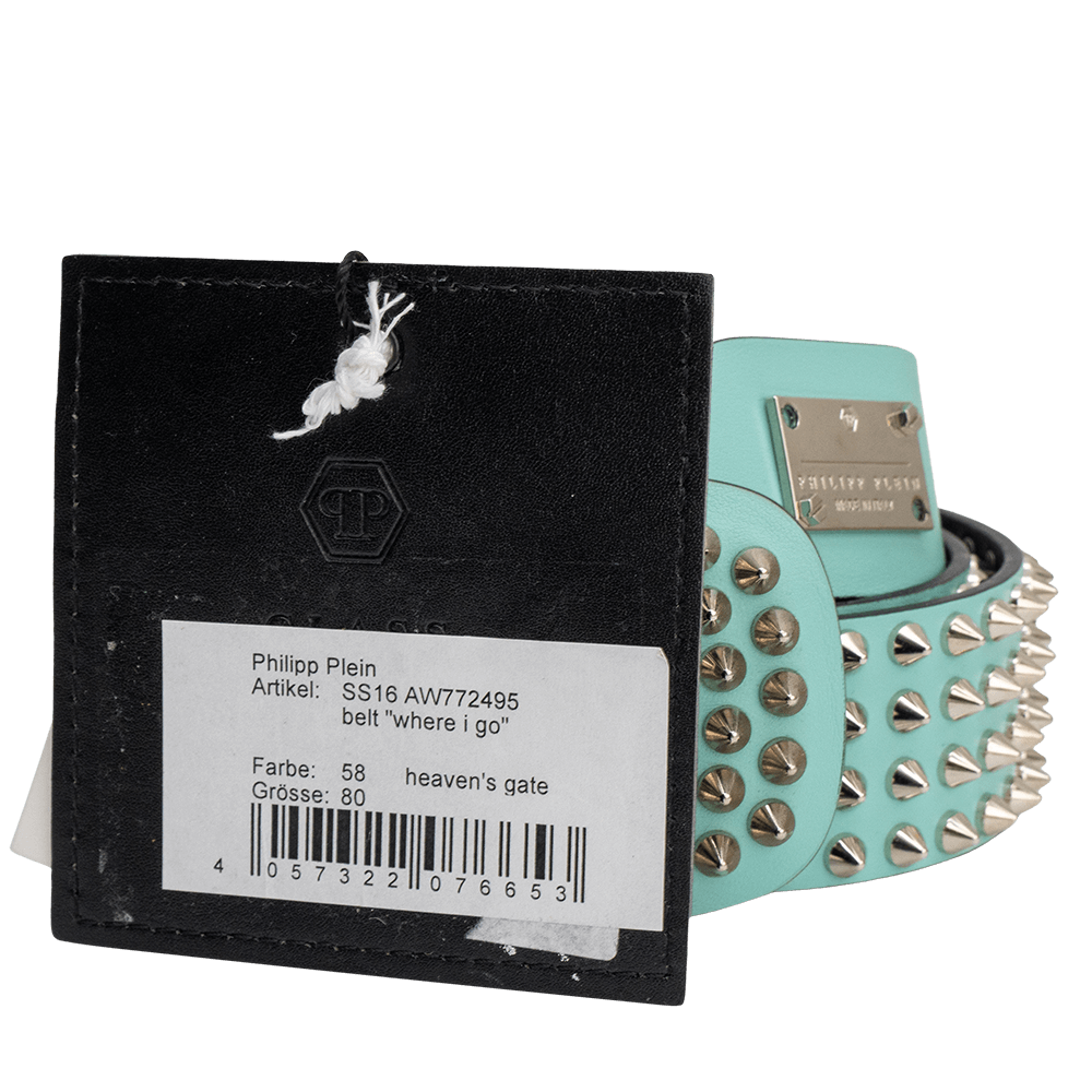 Philipp Plein Studded Blue Belt