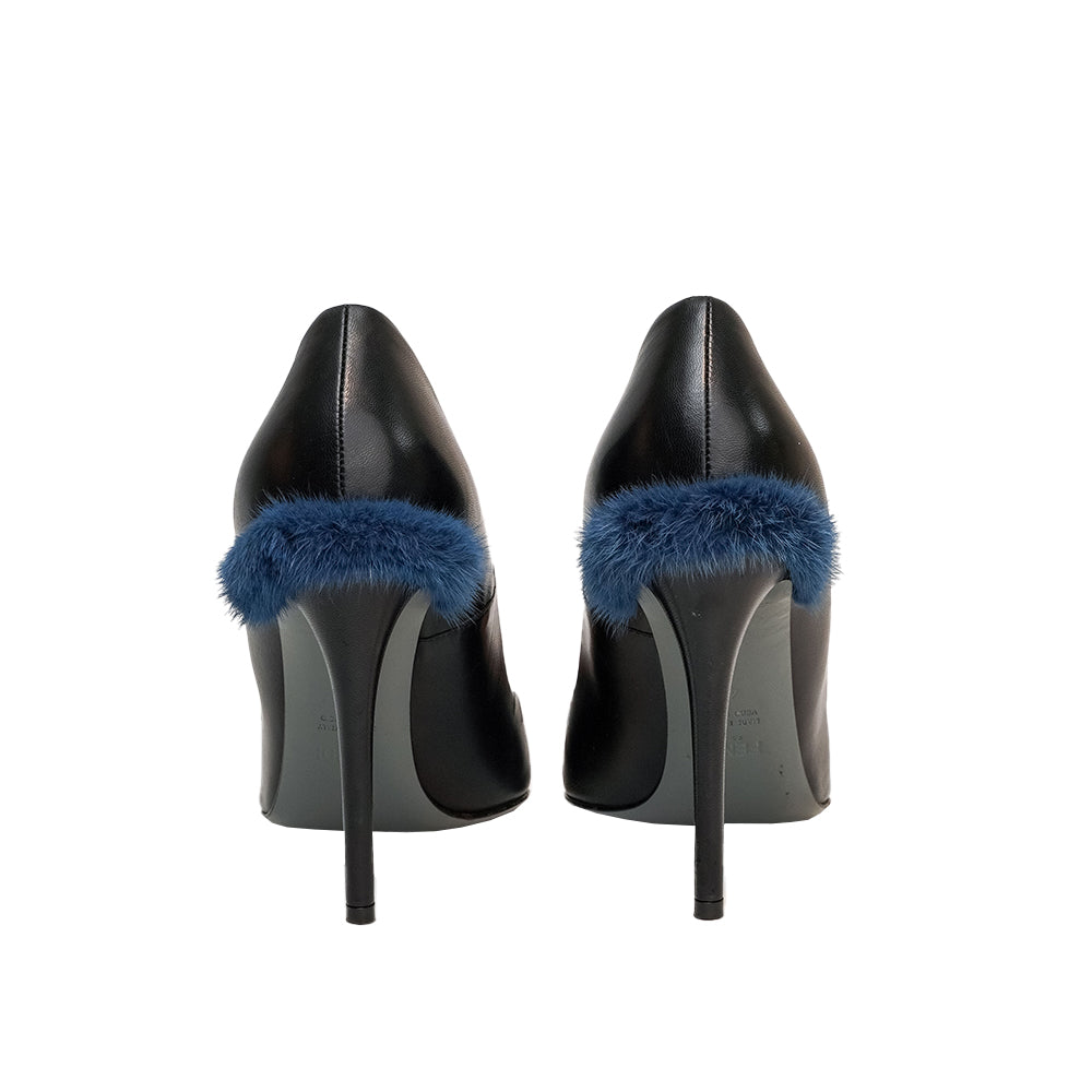Fendi Heels w/ Blue Fur Heel