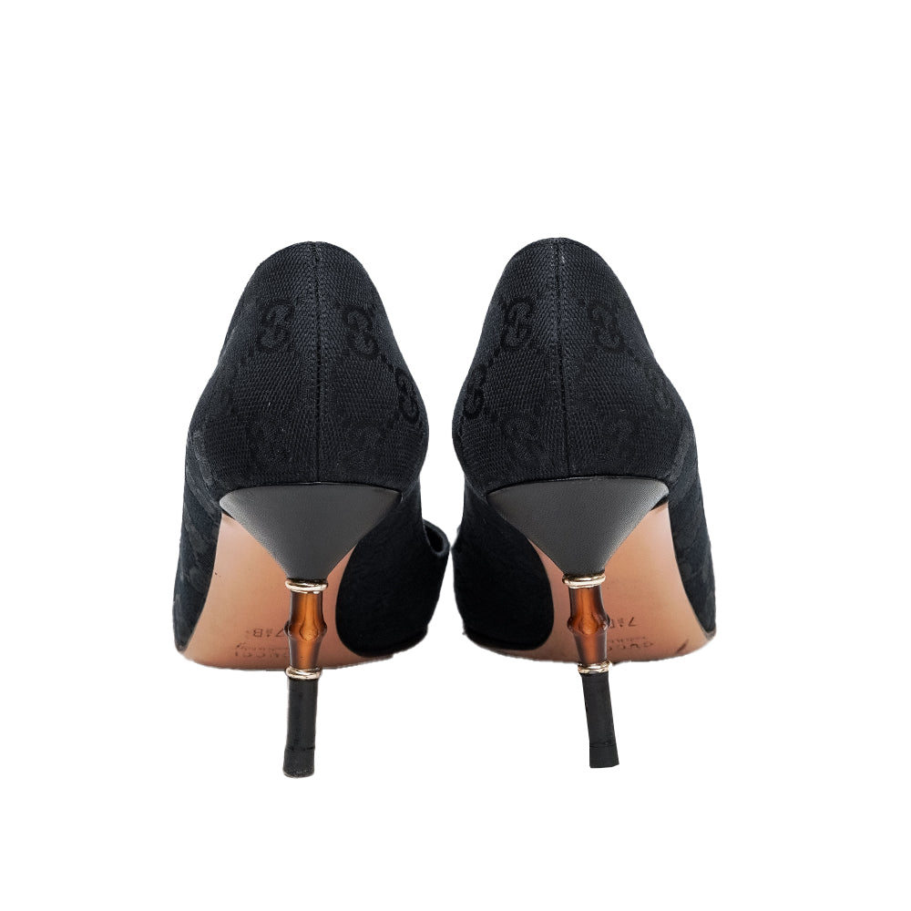 Gucci Monogram Logo Bamboo Heels