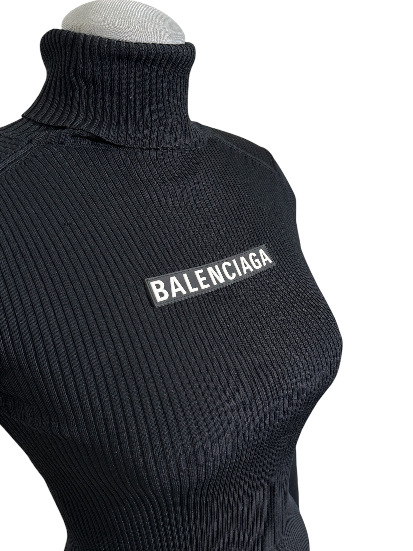 Balenciaga Black Logo Turtleneck