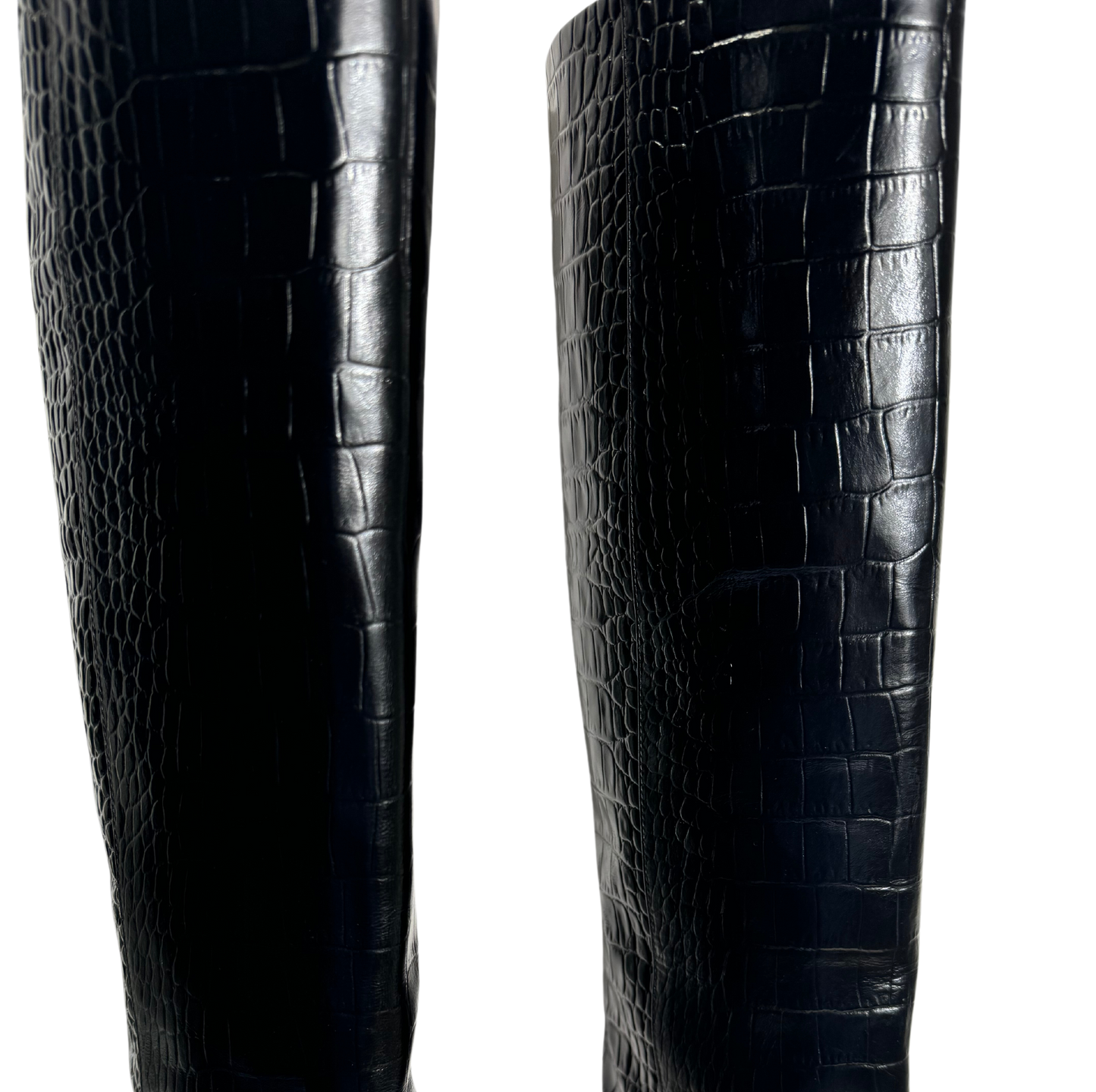 Paris Texas Black Leather Croco Boot