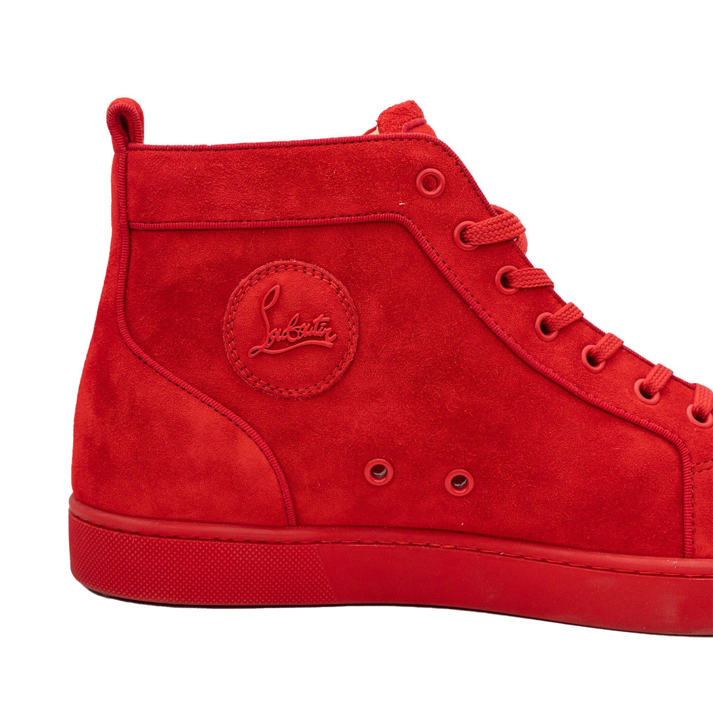 Christian Louboutin Men's Swarovski Crystal Red Suede Mid-Top Sneaker