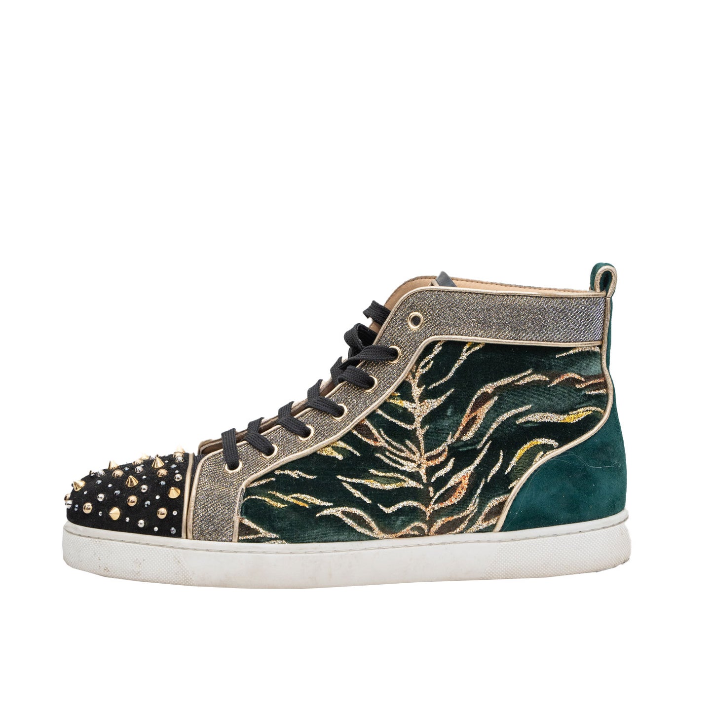 Christian Louboutin Green Suede Milkylou Mid-Top Sneaker