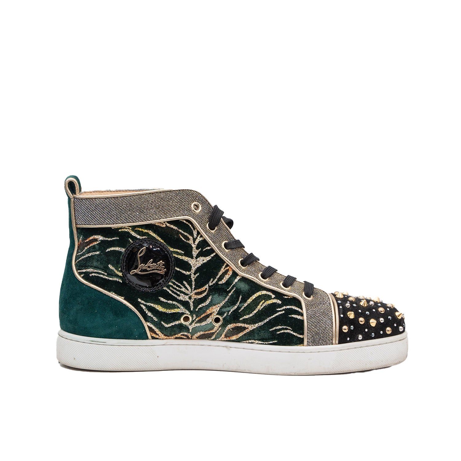 Louboutin best sale green suede