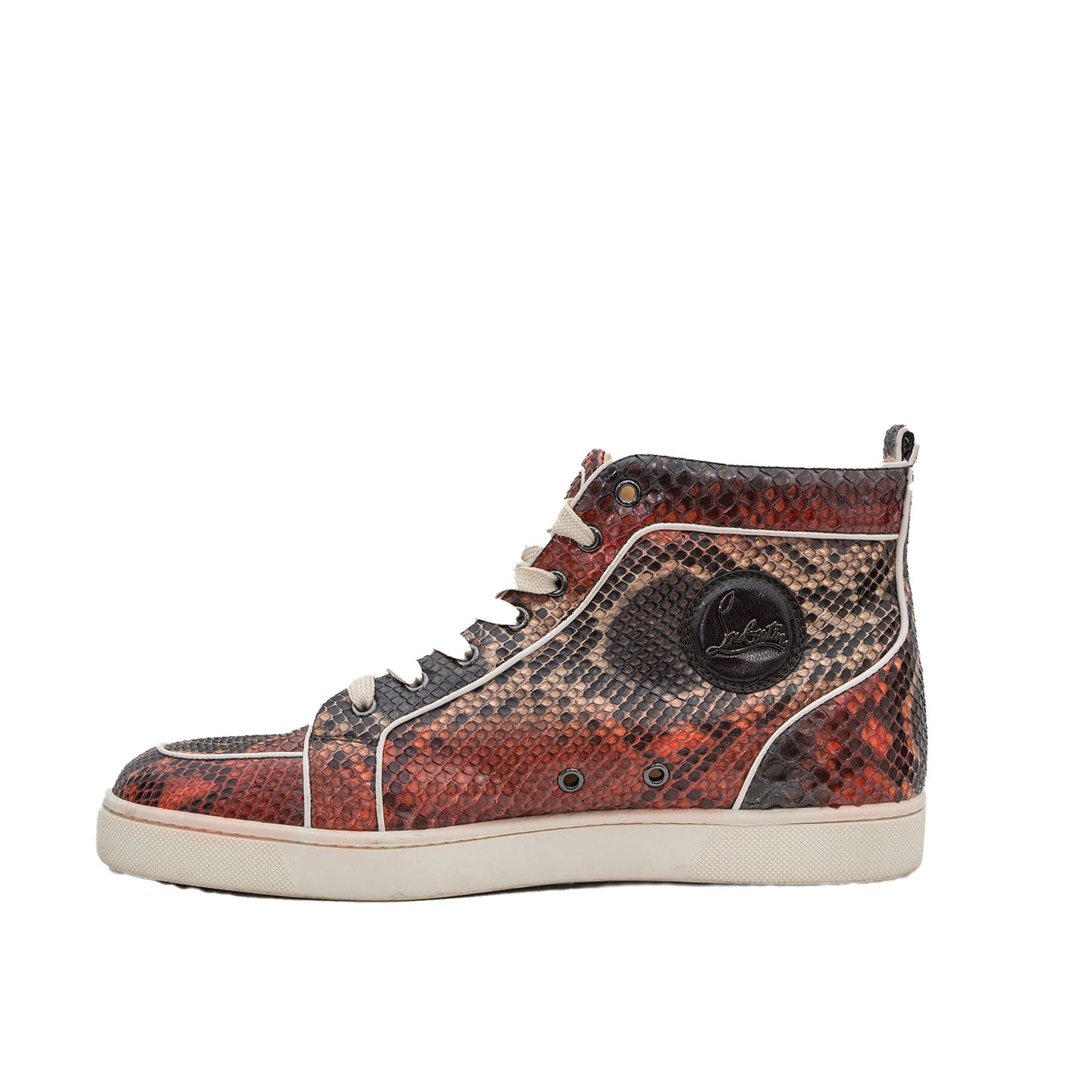 Christian Louboutin Men's Snakeskin Mid-Top Sneaker