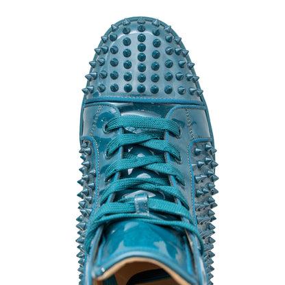Christian Louboutin Men's Green Spiked Mid-Top Sneaker
