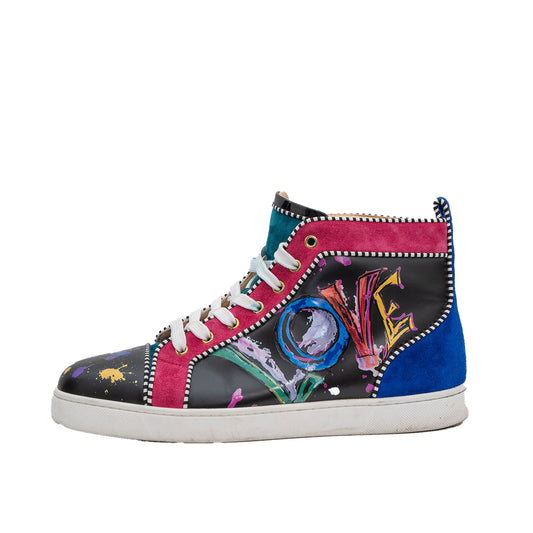 Christian Louboutin LOVE Leather Suede Mid-Top Sneaker