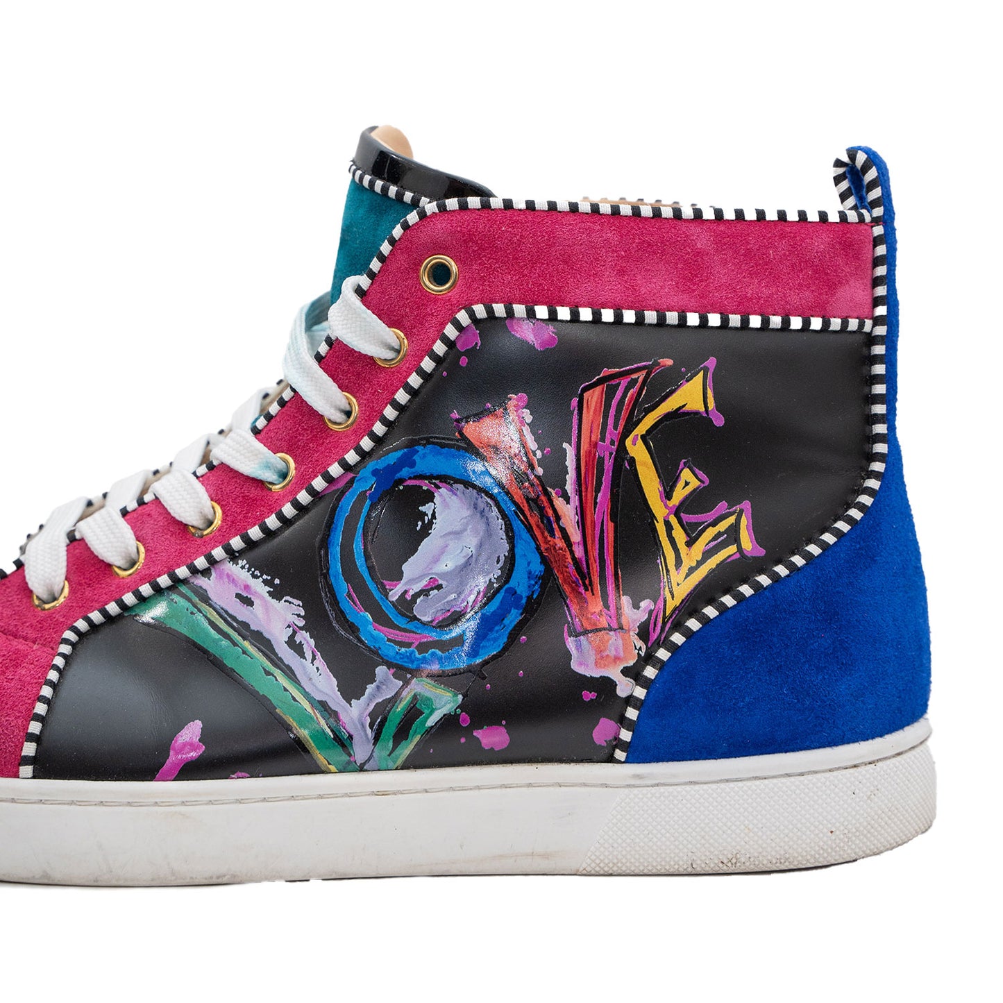 Christian Louboutin LOVE Leather Suede Mid-Top Sneaker