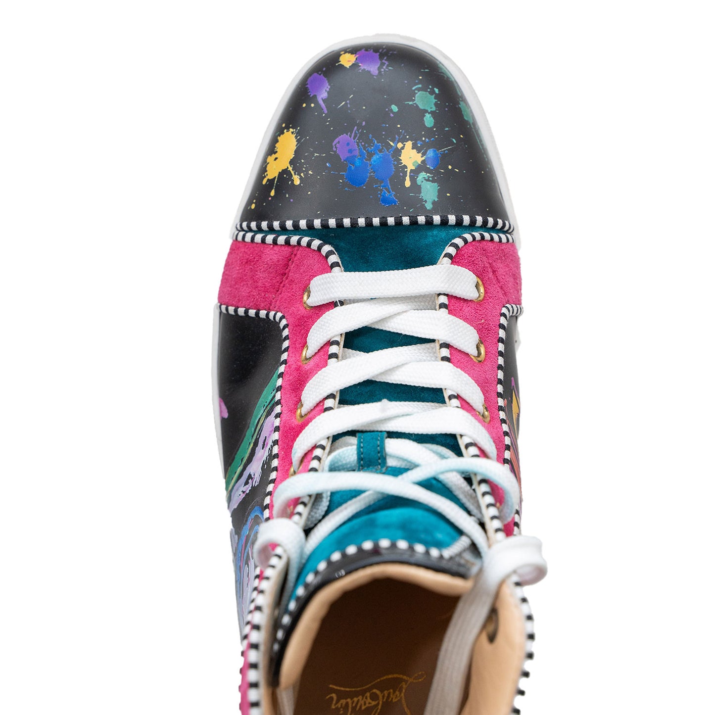 Christian Louboutin LOVE Leather Suede Mid-Top Sneaker