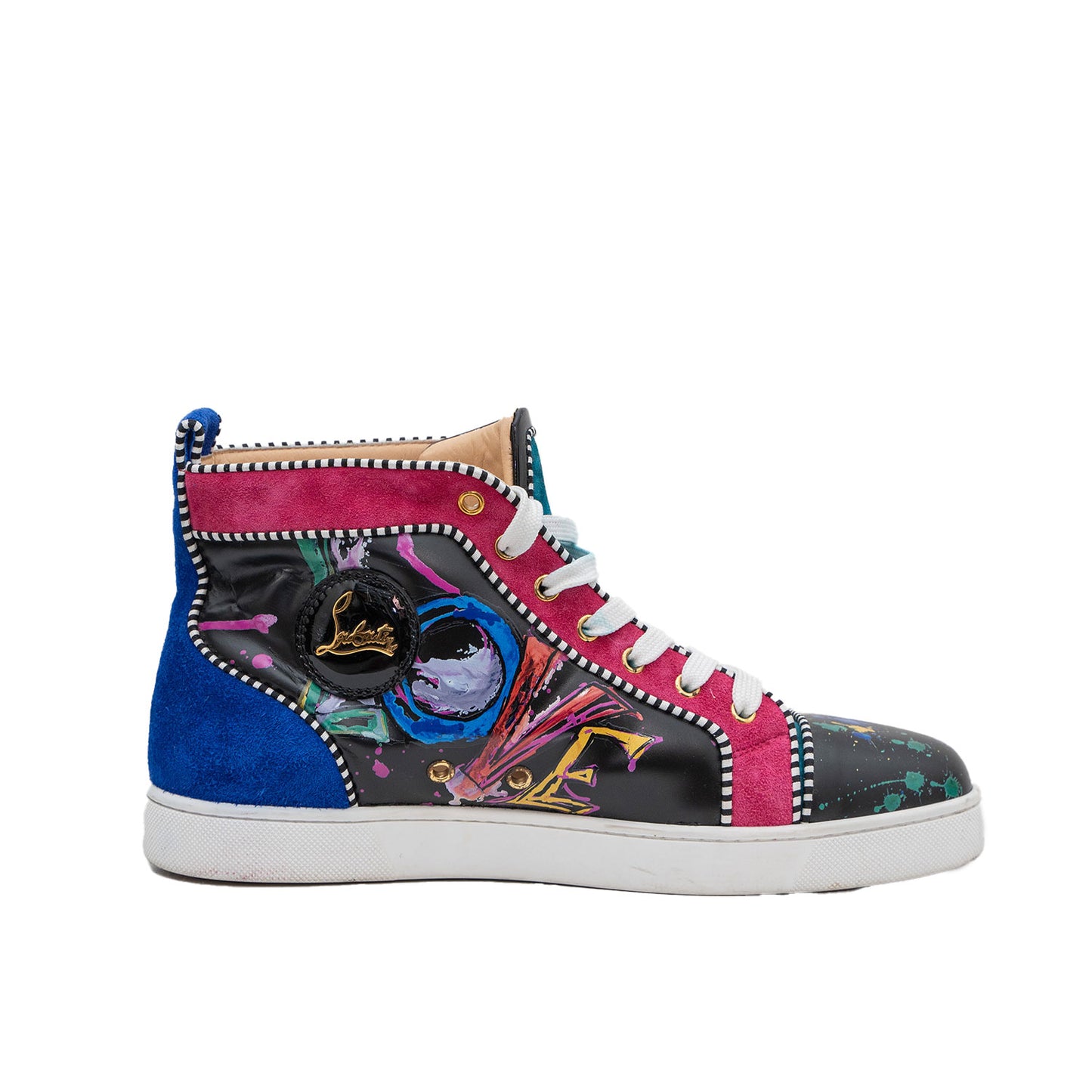Christian Louboutin LOVE Leather Suede Mid-Top Sneaker