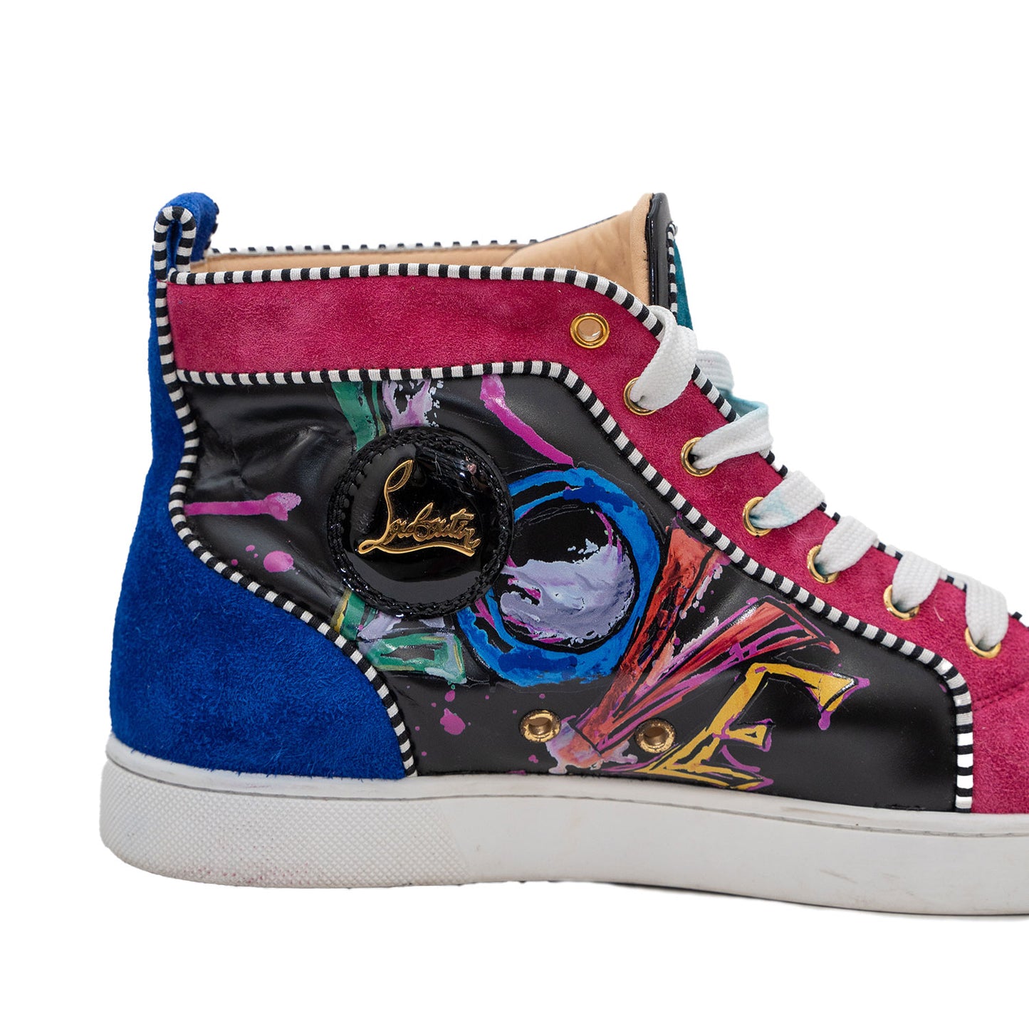 Christian Louboutin LOVE Leather Suede Mid-Top Sneaker