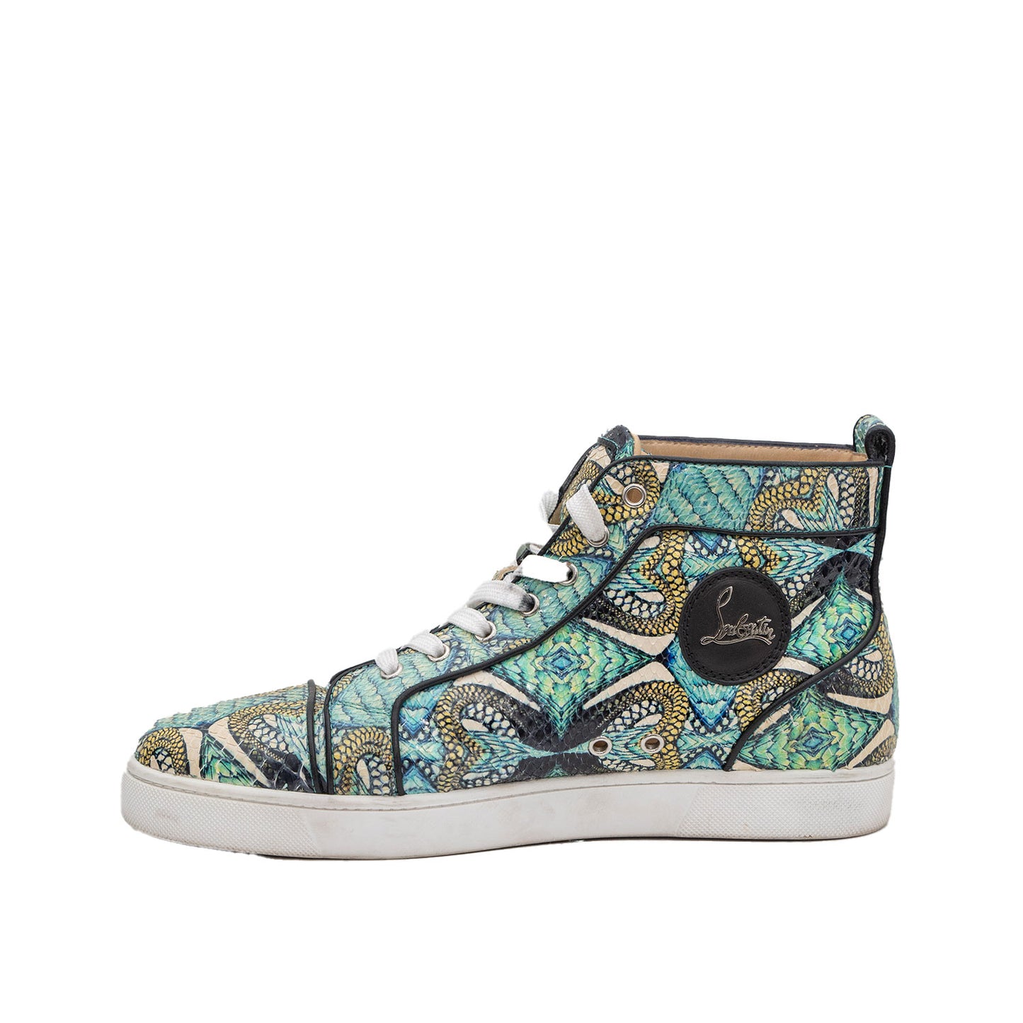 Christian Louboutin Louis Flat Python Mid-Top Sneaker