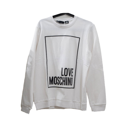 Love Moschino Long Sleeve White Sweater Pullover