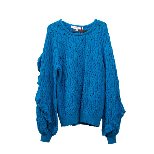 Carolina Herrera Blue Knit Pullover Sweater