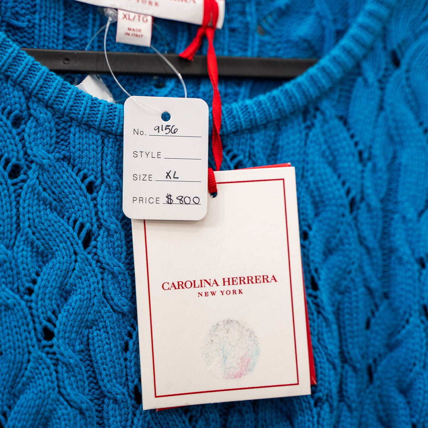 Carolina Herrera Blue Knit Pullover Sweater