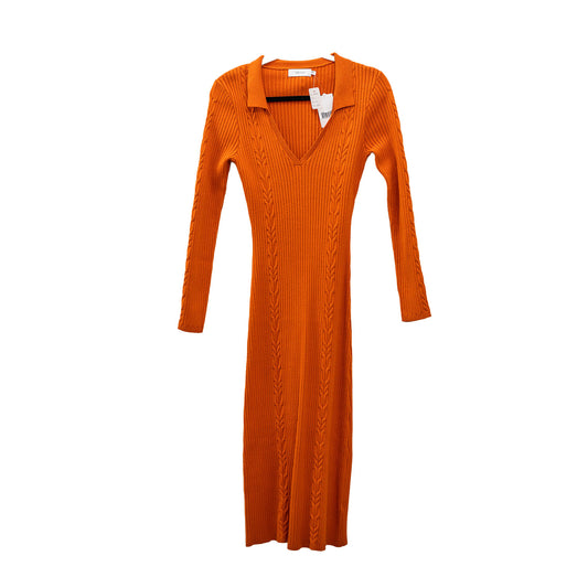 Greylin Orange Fitted Dress