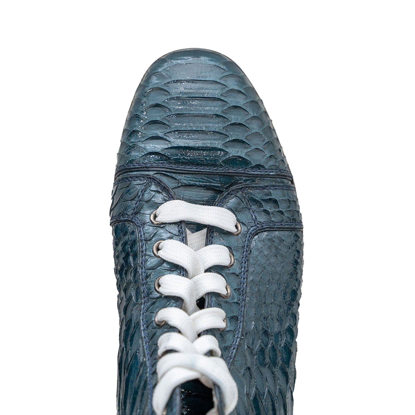 Christian Louboutin Men's Patent Python Leather Mid-Top Sneaker