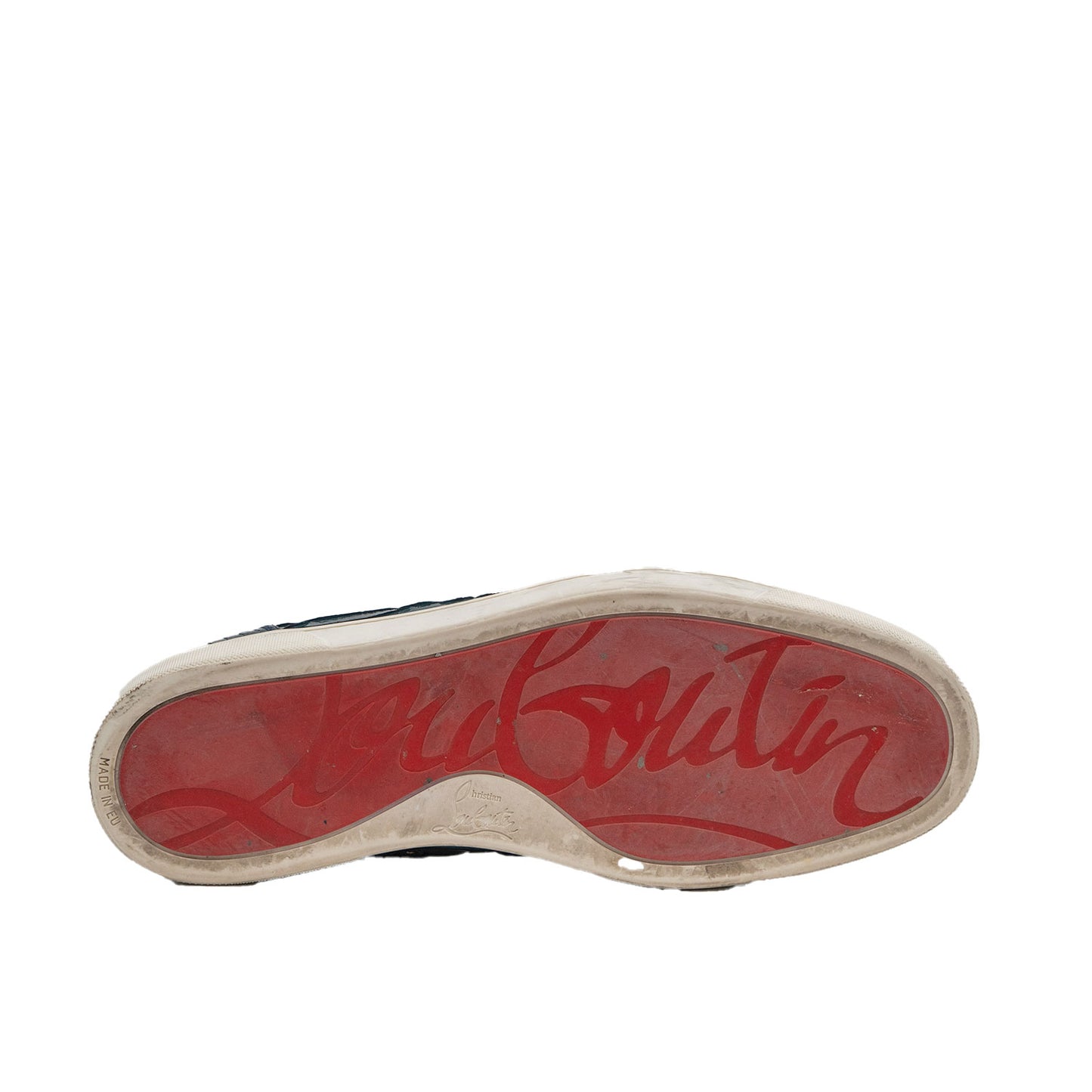 Christian Louboutin Men's Patent Python Leather Mid-Top Sneaker