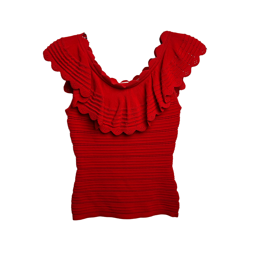 Alice & Olivia Red Sleeveless Top