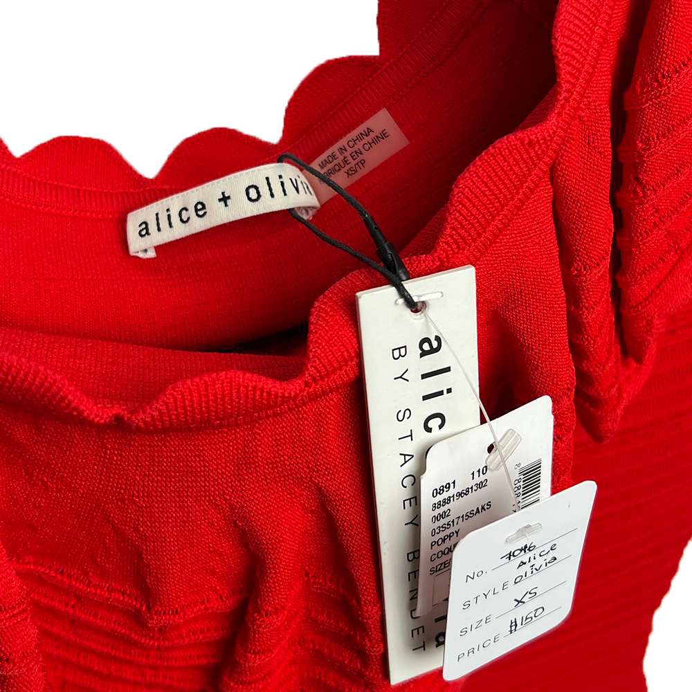 Alice & Olivia Red Sleeveless Top