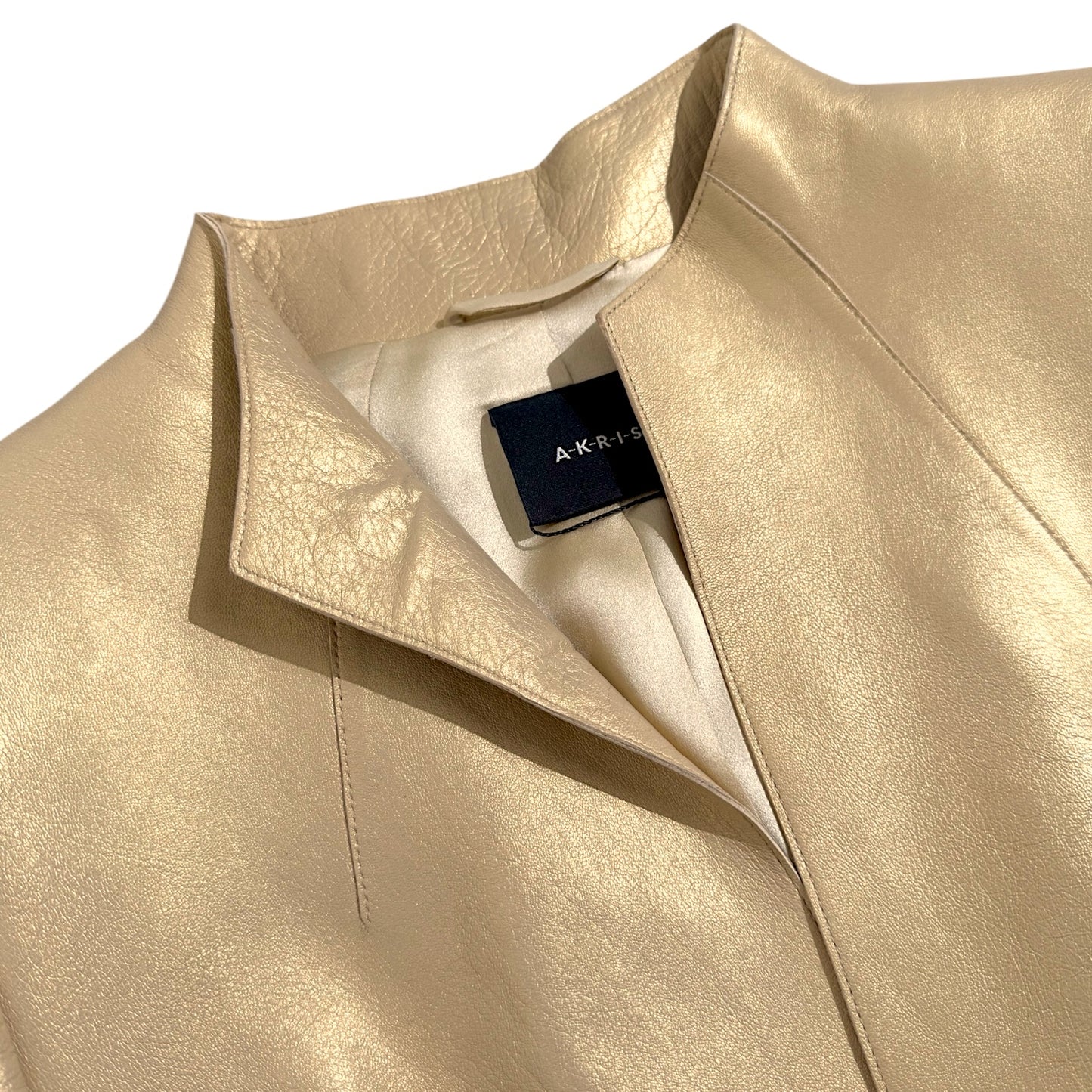 AKRIS Gold Leather Blazer