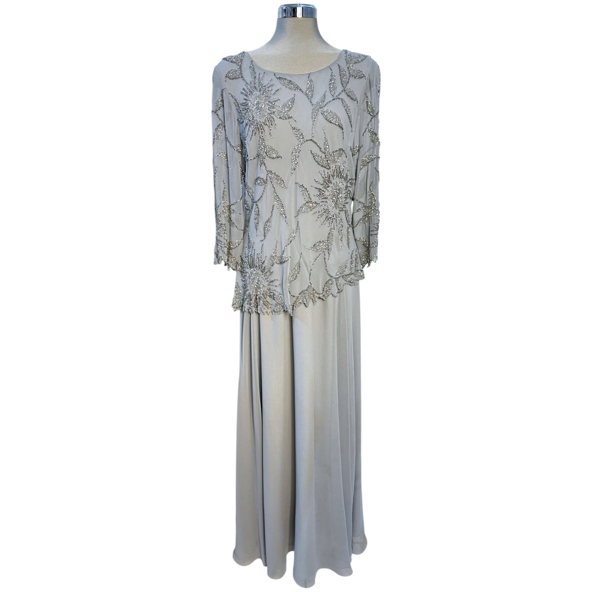 J KARA Floral Beaded Chiffon Dress – The Dressing Room