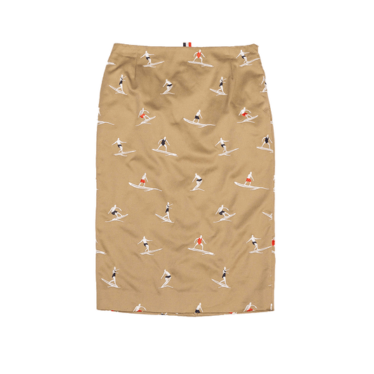 Thom Browne Surfer Beige Pencil Skirt