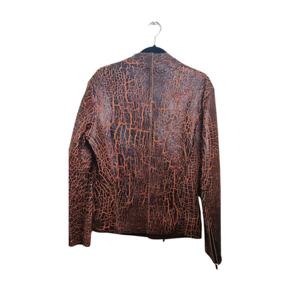Emporio Armani Cracked Leather Zip Jacket