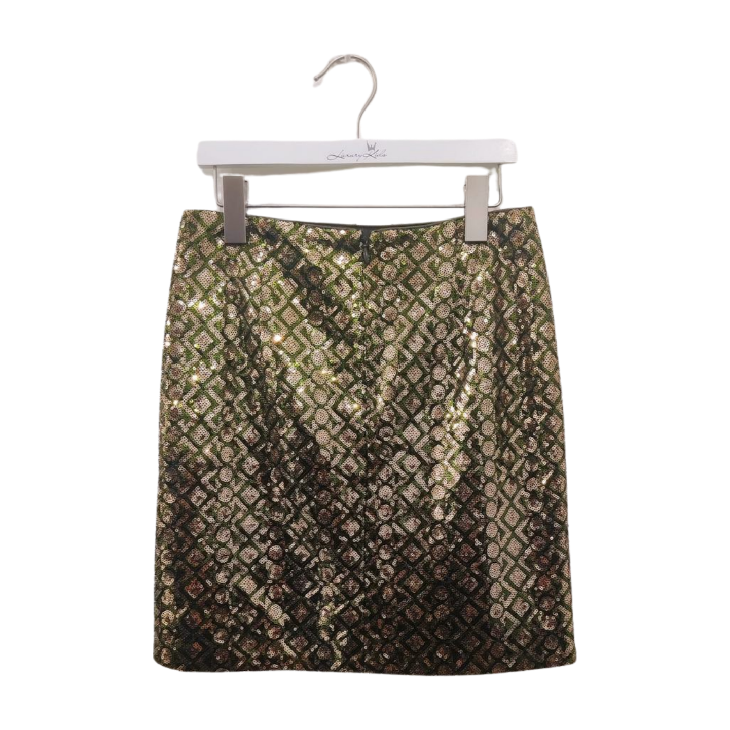 Banana Republic Women’s Monogram Sequin Mini Olive Grove Skirt