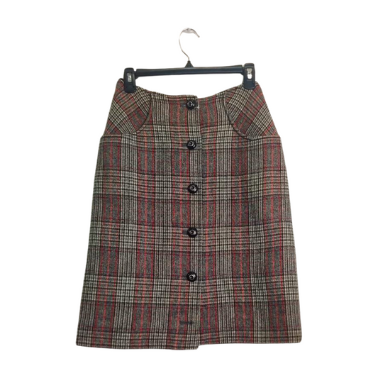 Vintage Chequered Wool Skirt