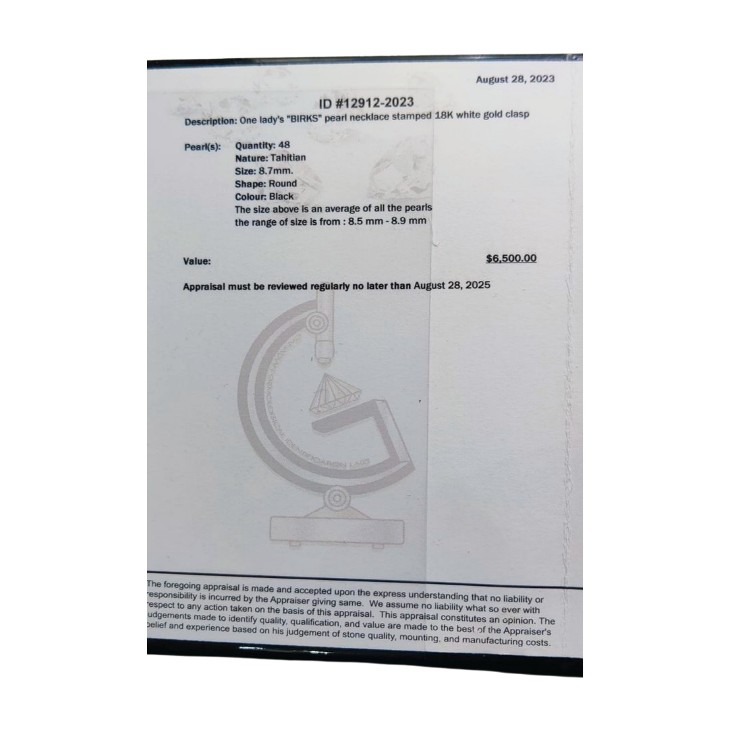 Birk's Pearl Necklace with White Gold Clasp