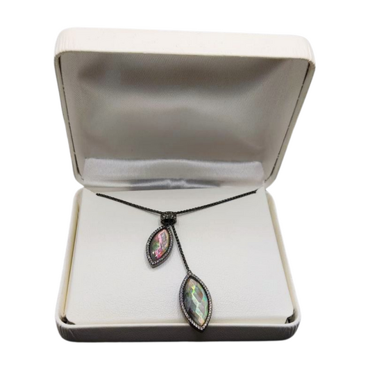 Kohl's Sterling Silver Gun Plated Gray Mop Necklace