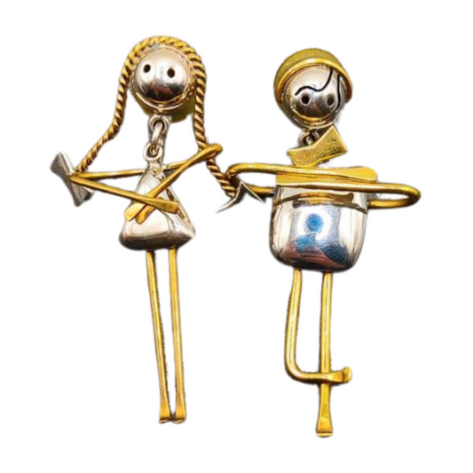 Whimsical Figurine Earrings 925 Silver