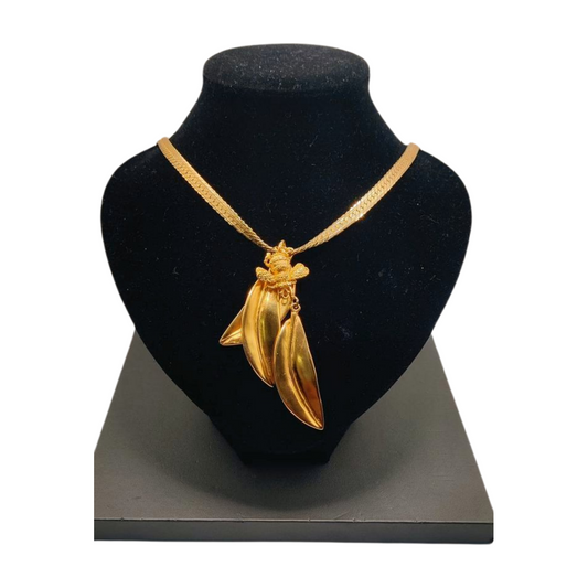 Gold-Tone Bee Pendant Necklace