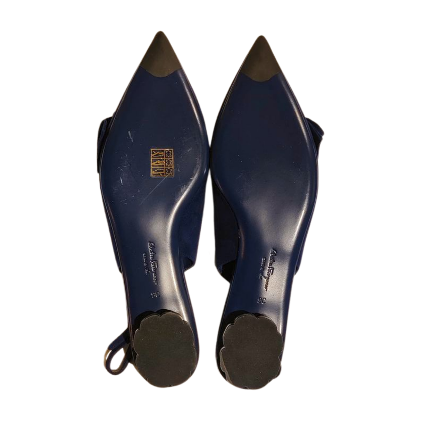 Salvatore Ferragamo Aulla Suede Slingback Flat In Blue