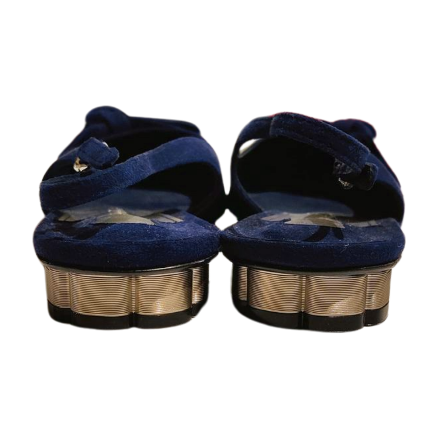 Salvatore Ferragamo Aulla Suede Slingback Flat In Blue