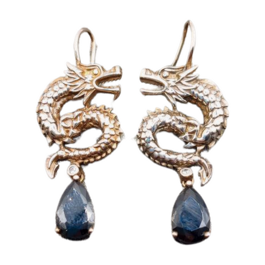 Thomas Sabo 925 Silver Dragon Earrings with Onyx