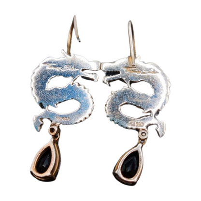 Thomas Sabo 925 Silver Dragon Earrings with Onyx