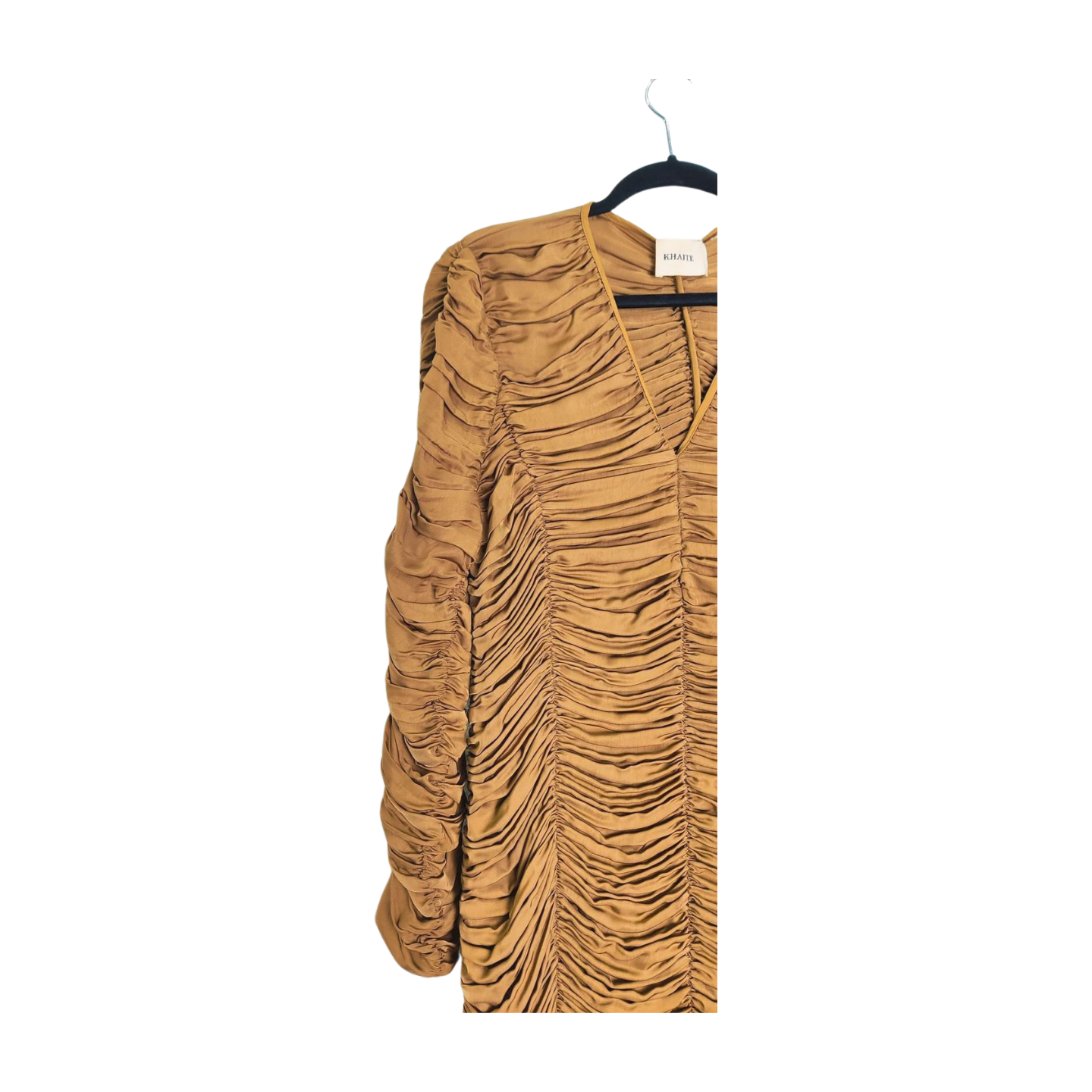 Khaite Shirring Dress in Dark Oilve
