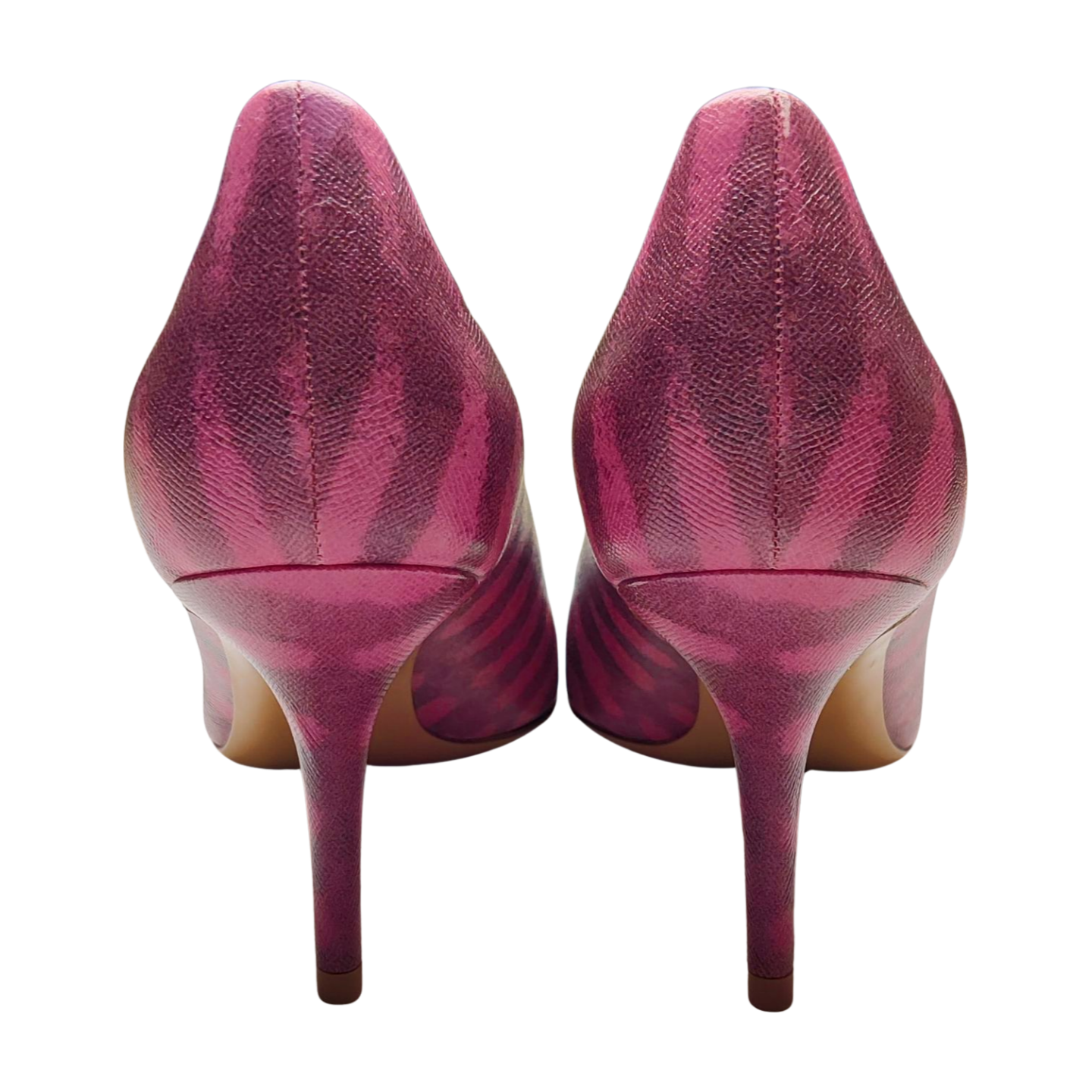 Salvatore Ferragamo Women's Textured Printed Leather Pumps Pink